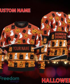 Dunkin’ Donuts Personalized Halloween Ugly Christmas Sweater AOP For Fans