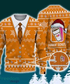 Dunkin’ Donuts Vest Collar 3D Ugly Christmas Sweater For Men Women Fans Gift Christmas