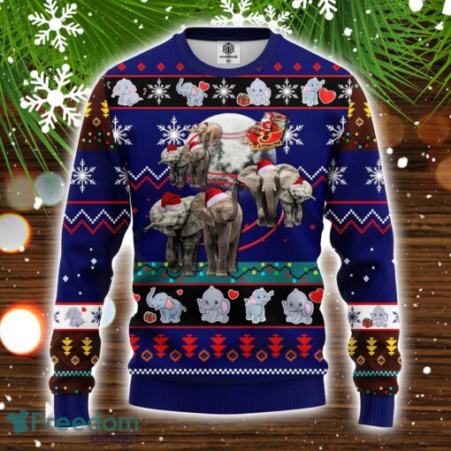 Elephant Noel Ugly Christmas Sweater Blue 1 Amazing Gift Cute Christmas Gift Product Photo 1