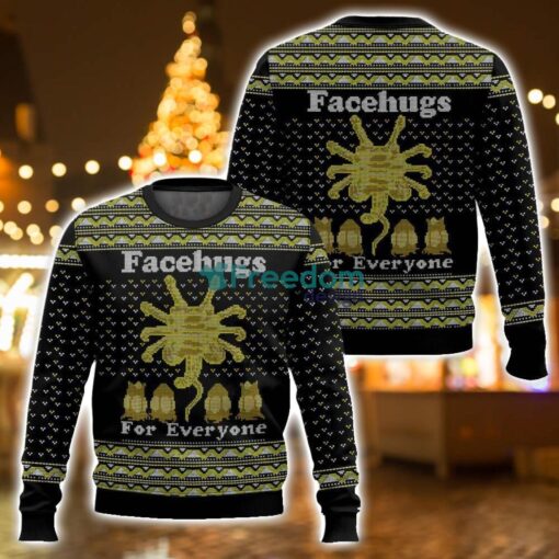 Face Hugs For Everyone Alien Ugly Christmas Sweater For Men And Women Christmas Holiday Gift Product Photo 1