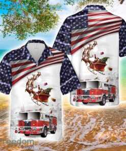 Fire Truck Firefighter Christmas Aloha 3D Hawaiian Shirt