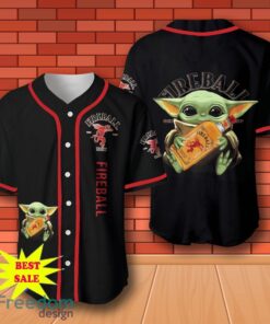 Fireball Whisky Baby Yoda Baseball Jersey for All Genders