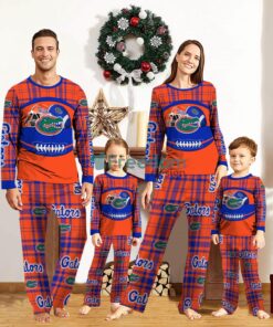 Florida Gators Pajamas Set Gift For Family Custom Name Football Team Christmas Holiday Gift