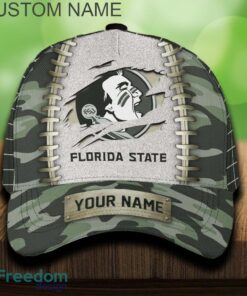 Florida State Seminoles 3D Hat And Cap Beach Design Camo Green For Fans Gift Custom Name