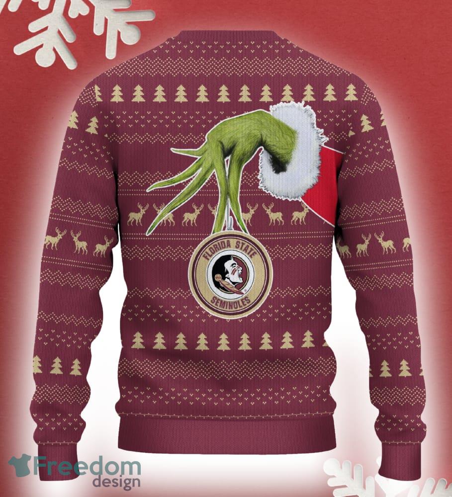 Florida State Seminoles Grinch Driving Funny 3D Ugly Christmas Sweater For Men Women image Florida State Seminoles Grinch Driving Funny 3D Ugly Christmas Sweater For Men Women - Florida State Seminoles Christmas Sweater Grinch Driving Photo 3