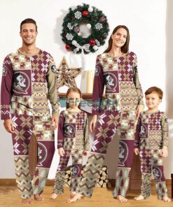 Florida State Seminoles Pajamas Set Custom Name Gift For Christmas Family Pajamas Set