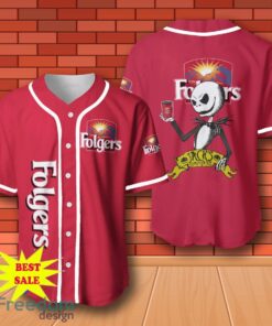 Folgers Halloween Jack Skellington Nightmare Baseball Jersey for All Genders