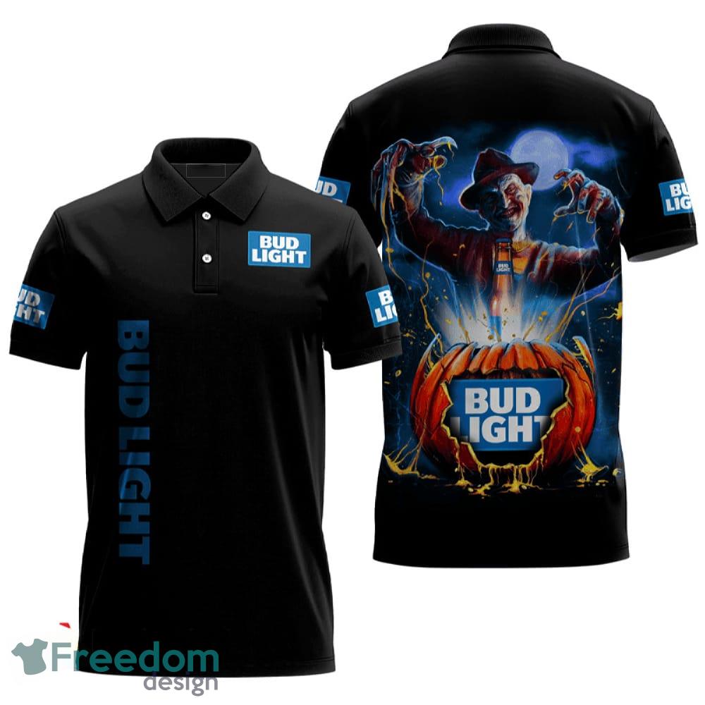 Freddy Krueger Bud Light Halloween Polo Shirt December For Men Women Gift Holidays image Freddy Krueger Bud Light Halloween Polo Shirt December For Men Women Gift Holidays - Freddy Krueger Bud Light Halloween Polo Shirt December For Men Women Gift Holidays