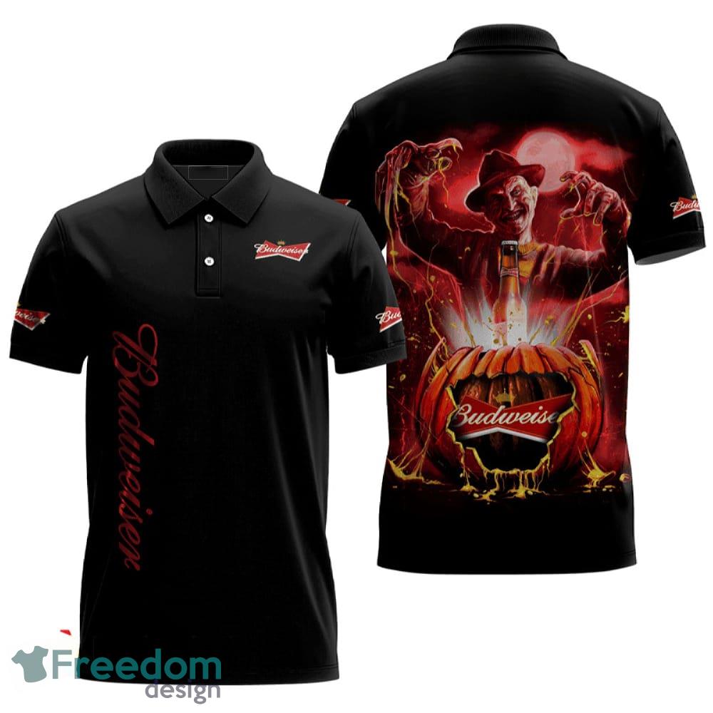Freddy Krueger Budweiser Beer Halloween Polo Shirt Tradition For Men Women Gift Holidays image Freddy Krueger Budweiser Beer Halloween Polo Shirt Tradition For Men Women Gift Holidays - Freddy Krueger Budweiser Beer Halloween Polo Shirt Tradition For Men Women Gift Holidays