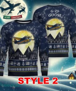 G-21 Goose G21 Aircraft Moonlight Multi Color Knitted Christmas Sweater AOP Gift For Men And Women - G-21 Goose G21 Aircraft Moonlight Ugly Christmas Sweater_3