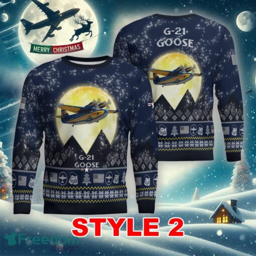 G-21 Goose G21 Aircraft Moonlight Multi Color Knitted Christmas Sweater AOP Gift For Men And Women - G-21 Goose G21 Aircraft Moonlight Ugly Christmas Sweater_3