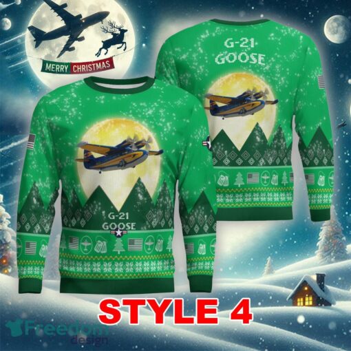 G-21 Goose G21 Aircraft Moonlight Multi Color Knitted Christmas Sweater AOP Gift For Men And Women - G-21 Goose G21 Aircraft Moonlight Ugly Christmas Sweater_6