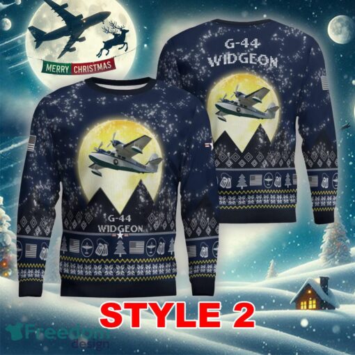 G-44 Widgeon G44 Aircraft Moonlight Multi Color Ugly Christmas 3D Sweater Gift For Men And Women - G-44 Widgeon G44 Aircraft Moonlight Ugly Christmas Sweater_11