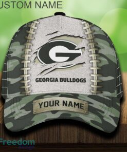 Georgia Bulldogs 3D Hat And Cap Beach Design Camo Green For Fans Gift Custom Name