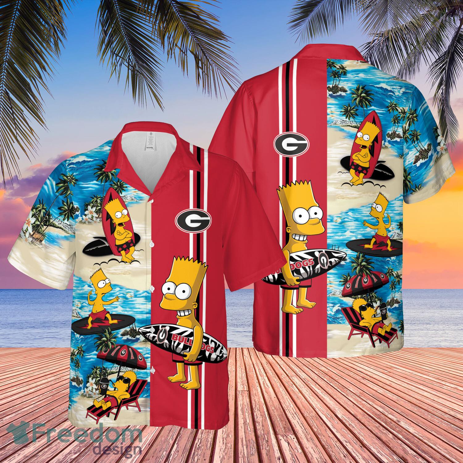 Georgia Bulldogs Bart Simpson Hawaiian Shirt Funny For Men Women Fans image Georgia Bulldogs Bart Simpson Hawaiian Shirt Funny For Men Women Fans - Georgia Bulldogs Bart Simpson Hawaiian Shirt Funny For Men Women Fans