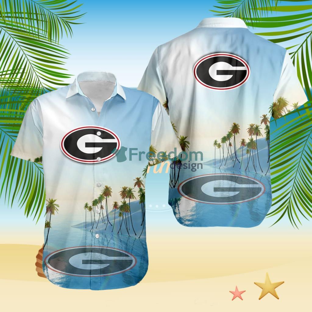 Georgia Bulldogs NCAA Tropical Beach Blue Hawaiian Shirt image Georgia Bulldogs NCAA Tropical Beach Blue Hawaiian Shirt Product Photo 1