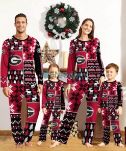 Georgia Bulldogs Pajamas Set Custom Name Gift For Christmas Family Pajamas Set