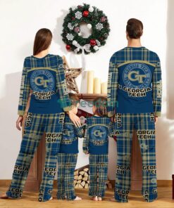 Georgia Tech Yellow Jackets Custom Name Pajamas Set For Family Sport Team Pajamas Christmas Gift Product Photo 2