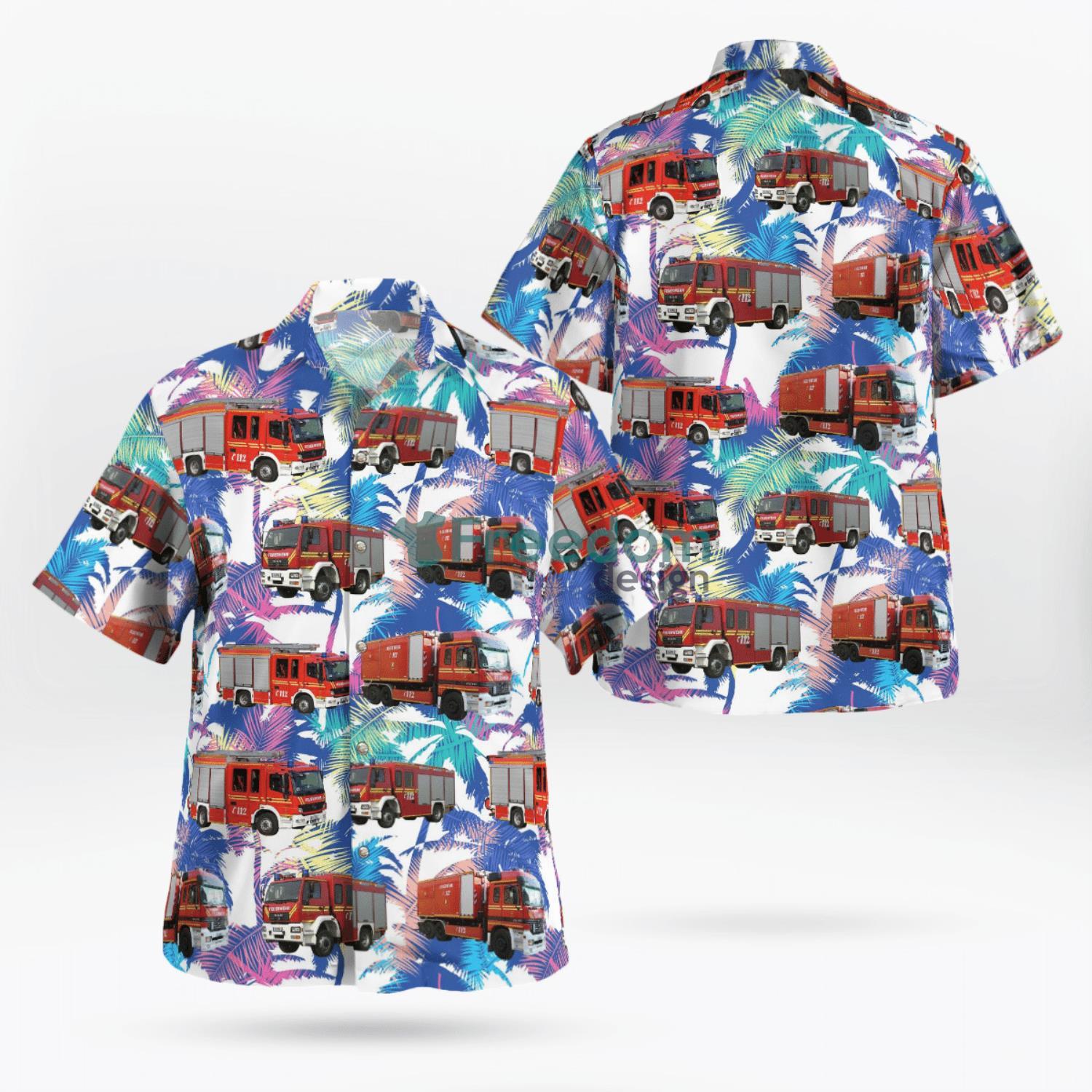 Germany, Munich Volunteer Fire Department Hawaiian Shirt image Germany, Munich Volunteer Fire Department Hawaiian Shirt Product Photo 1