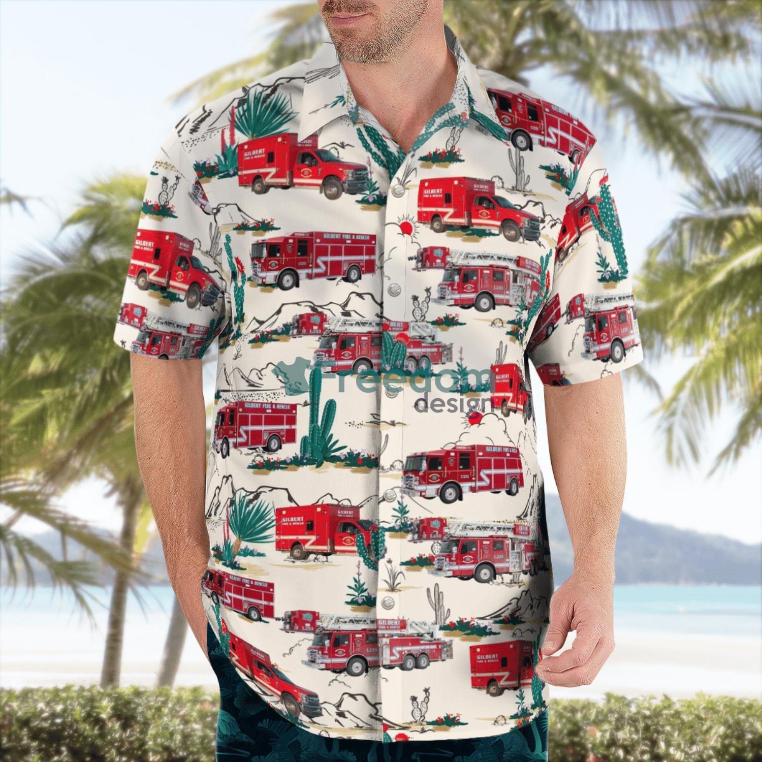 Gilbert, Arizona, Gilbert Fire Department Hawaiian Shirt image Gilbert, Arizona, Gilbert Fire Department Hawaiian Shirt Product Photo 3