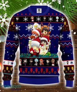 Gintama Ugly Christmas Sweater Blue 1 Amazing Gift Christmas Holiday Gift Product Photo 1