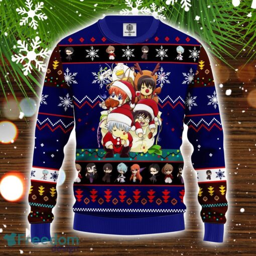 Gintama Ugly Christmas Sweater Blue 1 Amazing Gift Christmas Holiday Gift Product Photo 1