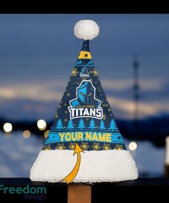 Gold Coast Titans Personalized NRL Christmas Hat For Fan