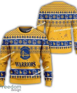 Golden State Warriors Logo Pattern Ugly Christmas Sweater Gift For Men And Women