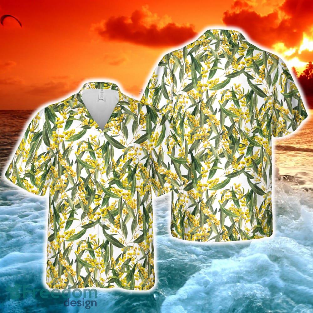 Golden Wattle (Acacia pycnantha) Australia's National Flower Hawaiian Shirt image Golden Wattle (Acacia pycnantha) Australia's National Flower Hawaiian Shirt