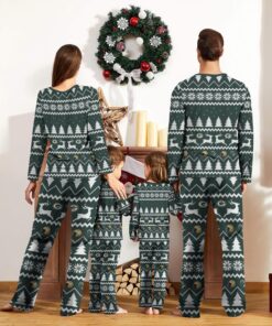 Green Bay Packers Custom Name Christmas Reindeer Pajamas Set Christmas Gifts For Family Pajamas Gift Product Photo 2