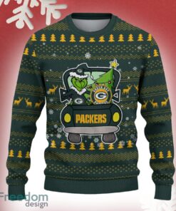 Green Bay Packers Grinch Driving Funny 3D Ugly Christmas Sweater For Men Women