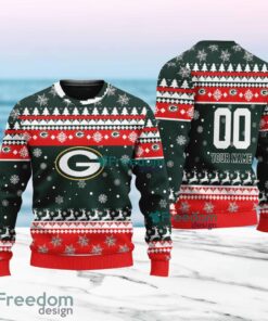 Green Bay Packers Merry Christmas Ugly Sweater New Designs Gift For Fans Custom Name And Number