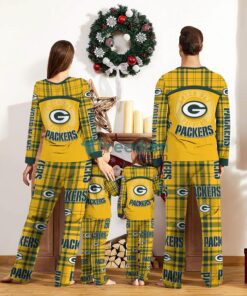 Green Bay Packers Pajamas Set Gift For Family Custom Name Football Team Christmas Holiday Gift Product Photo 2