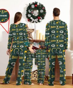 Green Bay Packers Sport Team Logo Pajamas Set Family Christmas Gift Custom Name Special Gift Product Photo 2