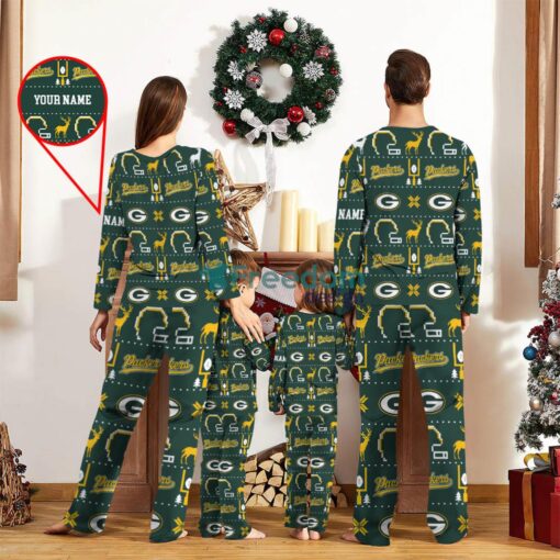 Green Bay Packers Sport Team Logo Pajamas Set Family Christmas Gift Custom Name Special Gift Product Photo 2