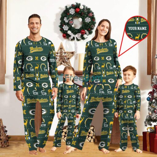 Green Bay Packers Sport Team Logo Pajamas Set Family Christmas Gift Custom Name Special Gift Product Photo 1