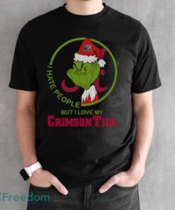 Grinch Alabama I Hate People But I Love My Crimson Tide Shirt - Black Unisex T-Shirt