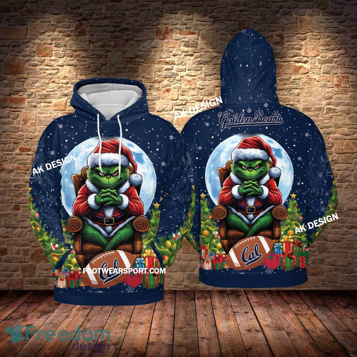 Grinch Christmas California Golden Bears Hoodie AOP, Tshirt, 3D Sweater image Grinch Christmas California Golden Bears Hoodie AOP, Tshirt, 3D Sweater - Grinch Christmas California Golden BearsHoodie AOP, Tshirt, 3D Sweater AOP Photo 1