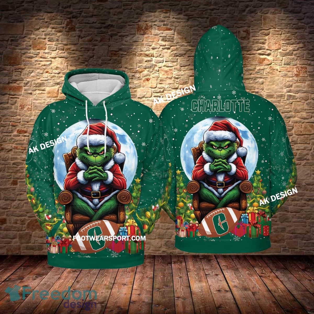 Grinch Christmas Charlotte 49ers Hoodie AOP, Tshirt, 3D Sweater image Grinch Christmas Charlotte 49ers Hoodie AOP, Tshirt, 3D Sweater - Grinch Christmas Charlotte 49ersHoodie AOP, Tshirt, 3D Sweater AOP Photo 1