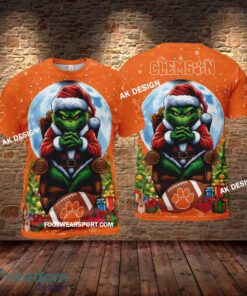 Grinch Christmas Clemson Tigers Hoodie AOP, Tshirt, 3D Sweater - Grinch Christmas Clemson TigersHoodie AOP, Tshirt, 3D Sweater AOP Photo 2