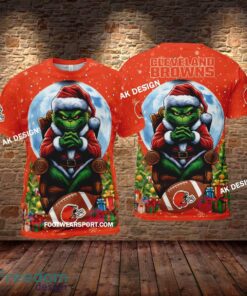 Grinch Christmas Cleveland Browns Hoodie AOP, Tshirt, 3D Sweater - Grinch Christmas Cleveland BrownsHoodie AOP, Tshirt, 3D Sweater AOP Photo 2