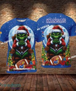 Grinch Christmas Kansas Jayhawks Hoodie AOP, Tshirt, 3D Sweater - Grinch Christmas Kansas JayhawksHoodie AOP, Tshirt, 3D Sweater AOP Photo 2