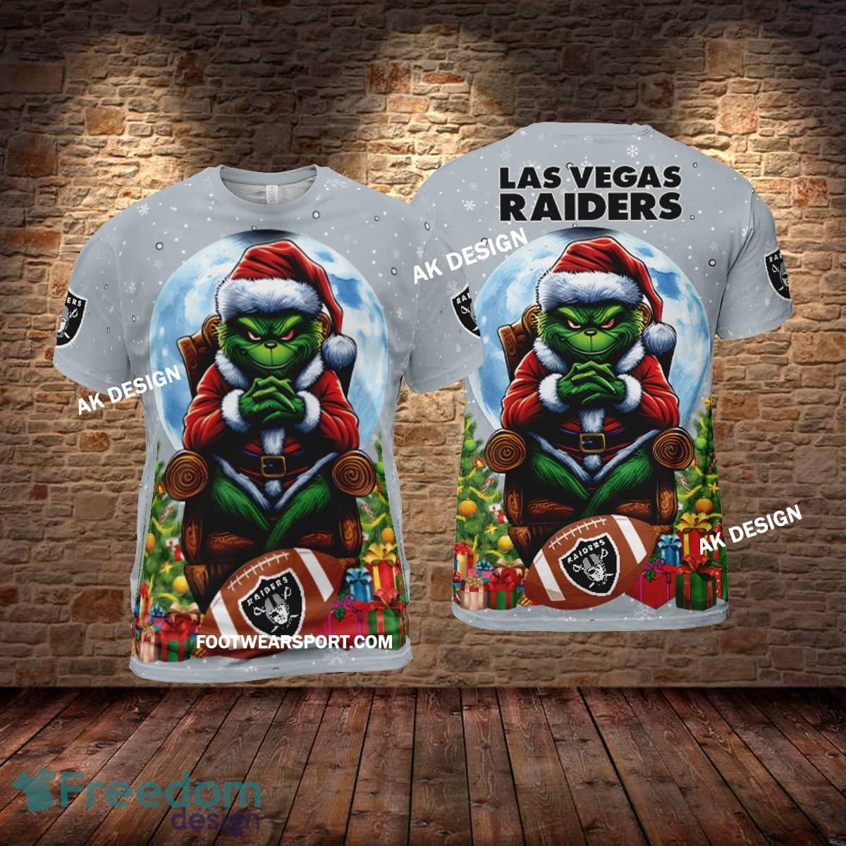 Grinch Christmas Las Vegas Raiders Hoodie AOP, Tshirt, 3D Sweater image Grinch Christmas Las Vegas Raiders Hoodie AOP, Tshirt, 3D Sweater - Grinch Christmas Las Vegas RaidersHoodie AOP, Tshirt, 3D Sweater AOP Photo 2