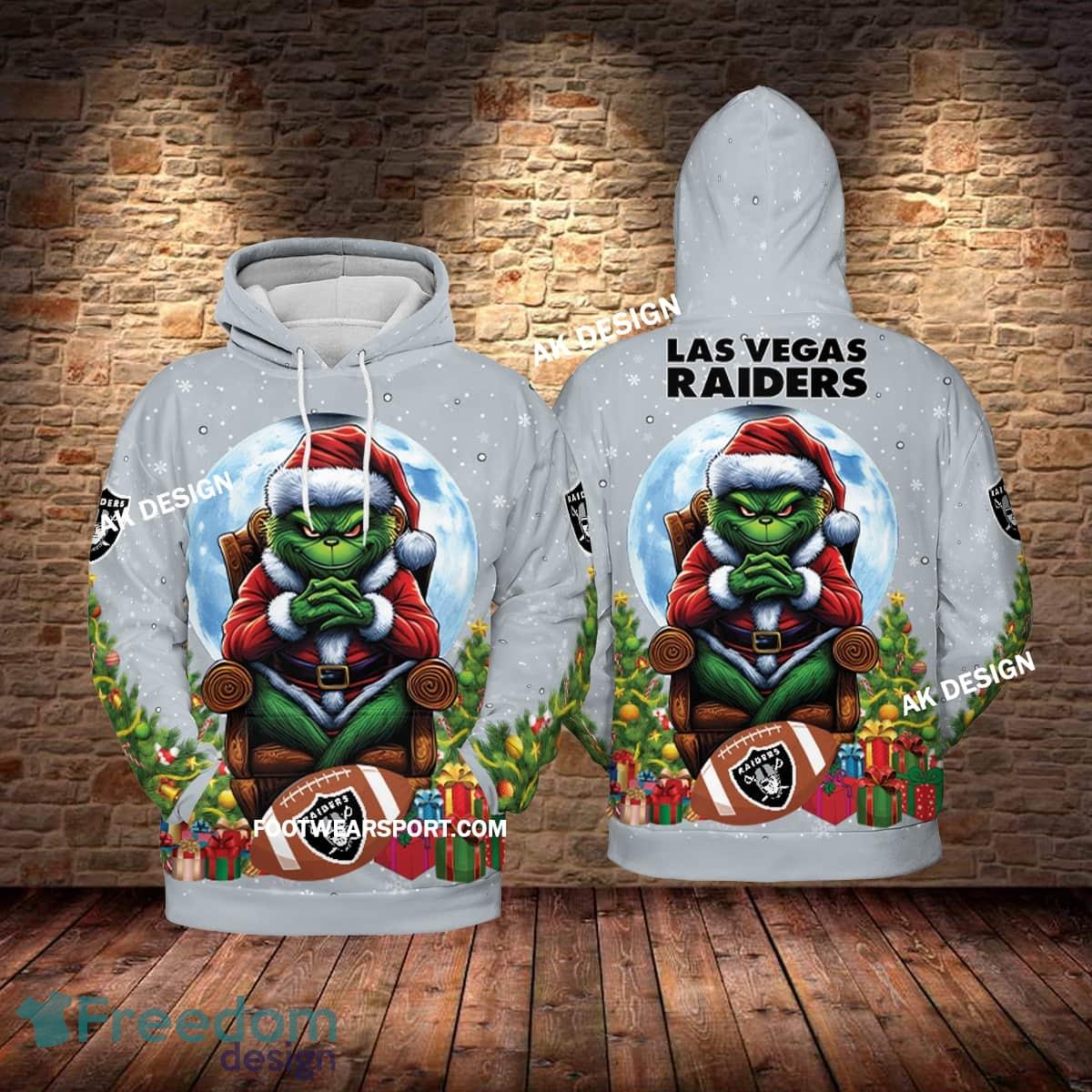 Grinch Christmas Las Vegas Raiders Hoodie AOP, Tshirt, 3D Sweater image Grinch Christmas Las Vegas Raiders Hoodie AOP, Tshirt, 3D Sweater - Grinch Christmas Las Vegas RaidersHoodie AOP, Tshirt, 3D Sweater AOP Photo 1