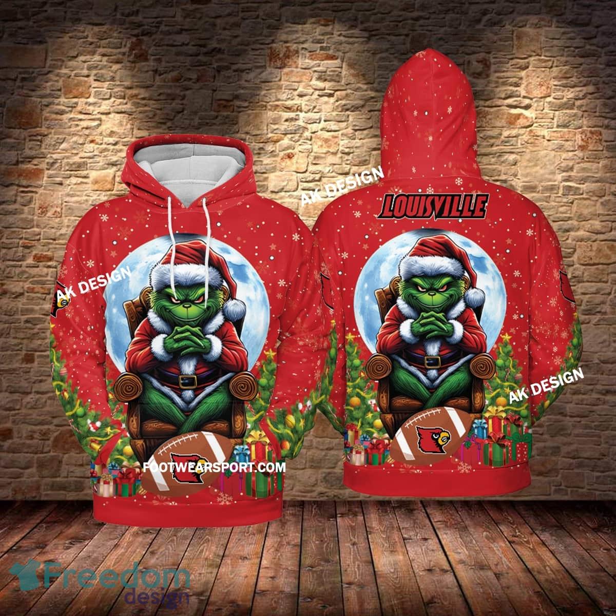 Grinch Christmas Louisville Cardinals Hoodie AOP, Tshirt, 3D Sweater image Grinch Christmas Louisville Cardinals Hoodie AOP, Tshirt, 3D Sweater - Grinch Christmas Louisville CardinalsHoodie AOP, Tshirt, 3D Sweater AOP Photo 1