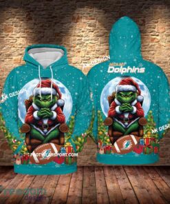 Grinch Christmas Miami Dolphins Hoodie AOP, Tshirt, 3D Sweater