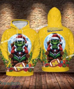 Grinch Christmas Michigan Wolverines Hoodie AOP, Tshirt, 3D Sweater