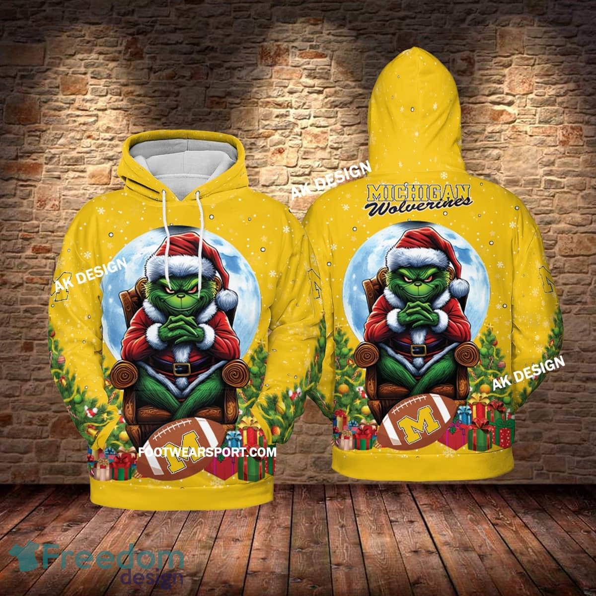 Grinch Christmas Michigan Wolverines Hoodie AOP, Tshirt, 3D Sweater image Grinch Christmas Michigan Wolverines Hoodie AOP, Tshirt, 3D Sweater - Grinch Christmas Michigan WolverinesHoodie AOP, Tshirt, 3D Sweater AOP Photo 1