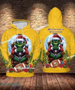 Grinch Christmas Minnesota Vikings Hoodie AOP, Tshirt, 3D Sweater
