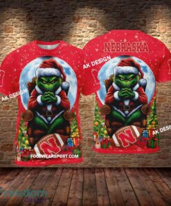 Grinch Christmas Nebraska Cornhuskers Hoodie AOP, Tshirt, 3D Sweater - Grinch Christmas Nebraska CornhuskersHoodie AOP, Tshirt, 3D Sweater AOP Photo 2